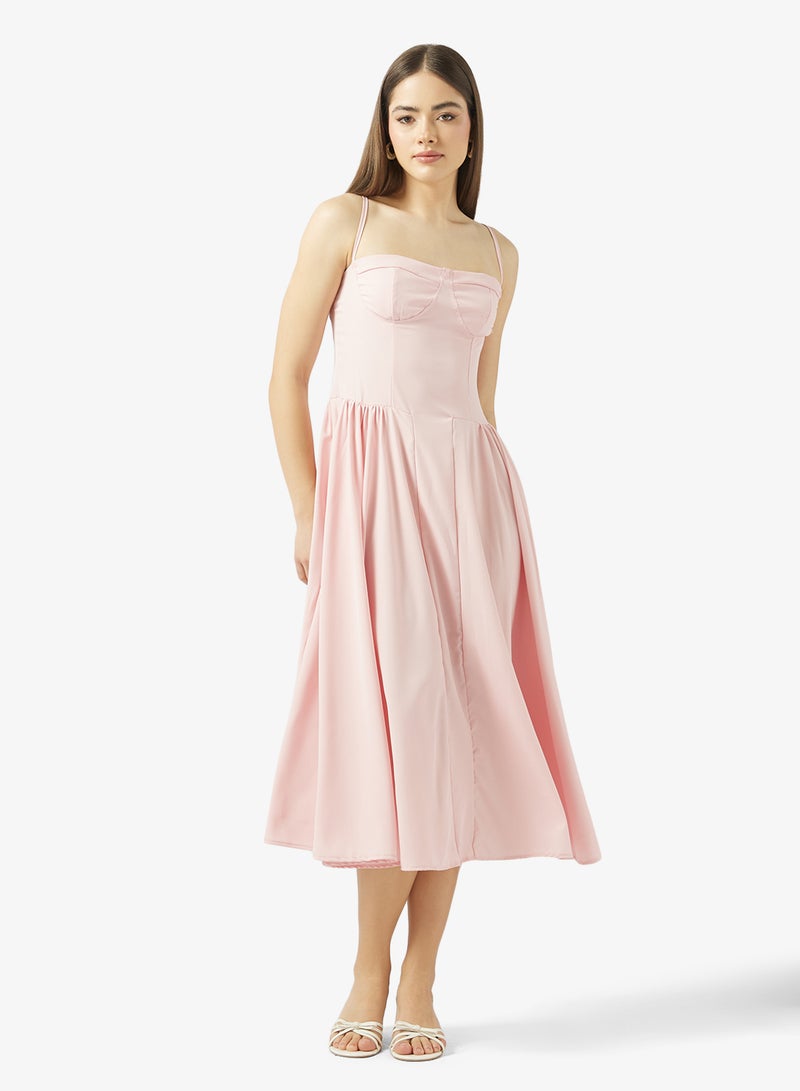 جينجر فستان بتصميم أميرة بياقة على شكل قلب ورباط - Image 1